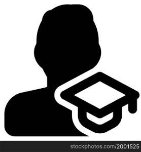 man user with graduation cap isolation on white background