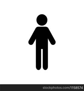 Man vector icon isolated on white background. Men rest room sign. Vector illustration. Man vector icon isolated on white background