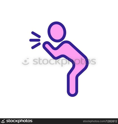 Man vomits icon vector. Thin line sign. Isolated contour symbol illustration. Man vomits icon vector. Isolated contour symbol illustration