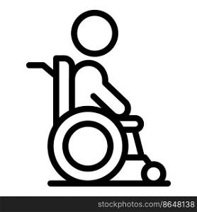 Man wheelchair icon outline vector. Disabled person. Old handicap. Man wheelchair icon outline vector. Disabled person