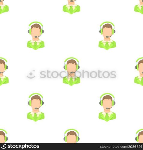 Man with a headset pattern seamless background texture repeat wallpaper geometric vector. Man with a headset pattern seamless vector