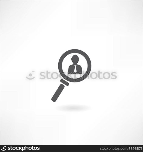 man with a magnifying glass icon