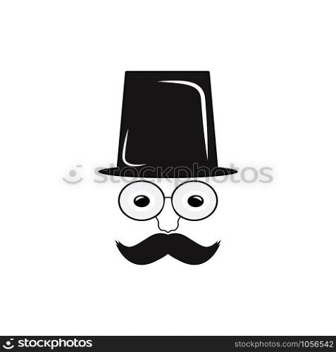 Man with a mustache in hat. vector design of a man with mustache and hat.