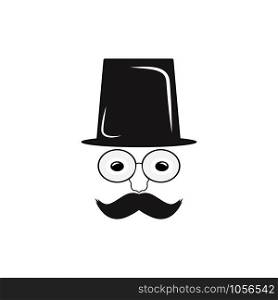 Man with a mustache in hat. vector design of a man with mustache and hat.