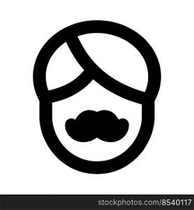 Man with a turban and dandy style mustache