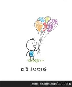 man with balloons