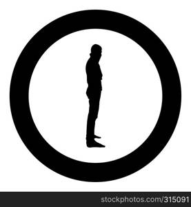 Man with bandana on his face that hides his identity Concept of rebellion Concept protest icon black color vector in circle round illustration flat style simple image. Man with bandana on his face that hides his identity Concept of rebellion Concept protest icon black color vector in circle round illustration flat style image