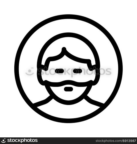 man with beard, icon on isolated background