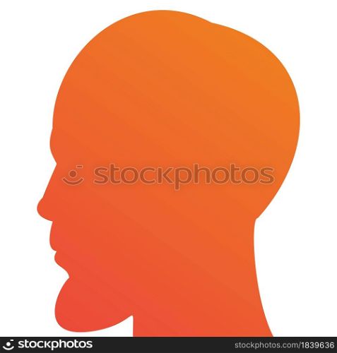 Man with Beard Silhouette Profile Isolated on White Background with Unusual Gradient. Vector Male Head. Easy to Recolour.. Man with Beard Silhouette Profile Isolated on White Background with Unusual Gradient. Male Head. Easy to Recolour. Vector Illustration.