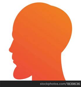 Man with Beard Silhouette Profile Isolated on White Background with Unusual Gradient. Vector Male Head. Easy to Recolour.. Man with Beard Silhouette Profile Isolated on White Background with Unusual Gradient. Male Head. Easy to Recolour. Vector Illustration.