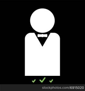 Man with bow tie it is white icon .. Man with bow tie it is white icon . Flat style