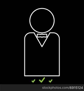 Man with bow tie it is white icon .. Man with bow tie it is white icon . Flat style
