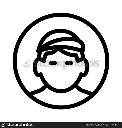 man with cap, icon on isolated background