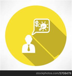 man with financial idea icon. Flat modern style vector illustration