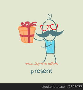 man with gift