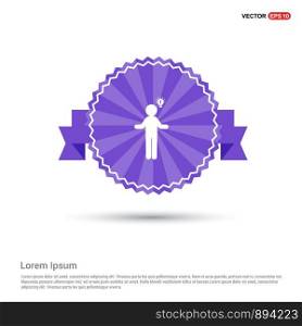 Man with idea icon - Purple Ribbon banner