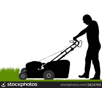 Man with lawn-mower