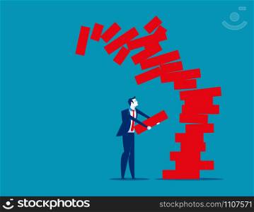 Man with planning risk and strategy in business. Conceut business vector illustration.
