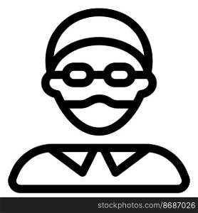 Man with specs having mask on.