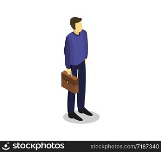 man with suitcase work in hand