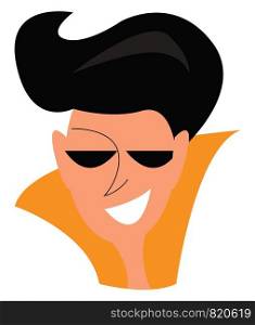 Man with trendy sunglasses vector or color illustration