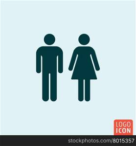Man woman icon. Gender icon. Gender logo. Gender symbol. Man and Woman icon isolated minimal design. Vector illustration.