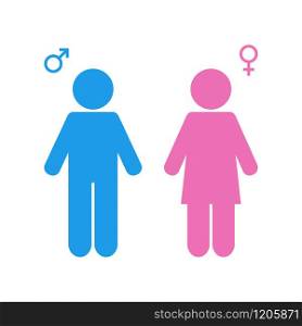 Man, woman vector icon. Gender icon. Two people. Group of humans sign