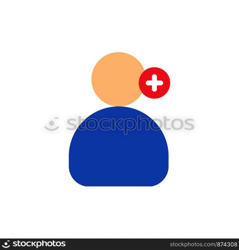 Man, Work, Working, Medical Flat Color Icon. Vector icon banner Template