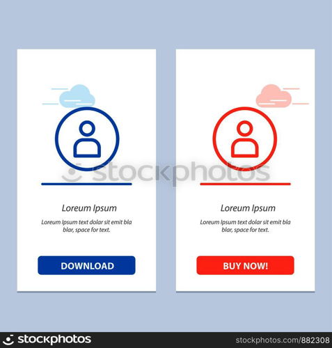 Man, Worker, Basic, Ui Blue and Red Download and Buy Now web Widget Card Template