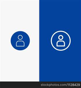 Man, Worker, Basic, Ui Line and Glyph Solid icon Blue banner Line and Glyph Solid icon Blue banner