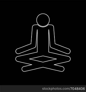 Man yoga stick icon .