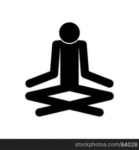 Man yoga stick icon .