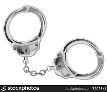 Manacles on chain. Manacles on chain on white background is insulated