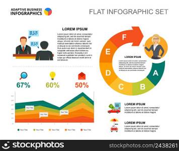 Management area chart template for presentation. Business data visualization. Corporate, planning, analytics or insurance creative concept for infographic, report, project layout.