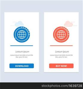 Management, Data, Global, Globe, Resources, Statistics, World  Blue and Red Download and Buy Now web Widget Card Template
