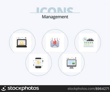 Management Flat Icon Pack 5 Icon Design. management. message. dollar. business. mail