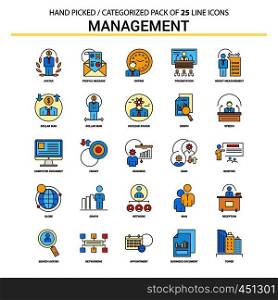 Management Flat Line Icon Set - Business Concept Icons Design