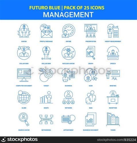 Management Icons - Futuro Blue 25 Icon pack