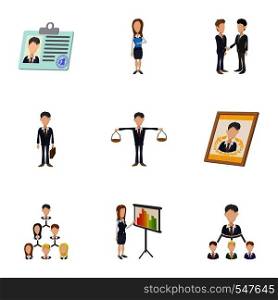 Management icons set. Cartoon illustration of 9 management vector icons for web. Management icons set, cartoon style
