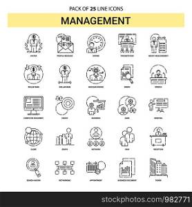 Management Line Icon Set - 25 Dashed Outline Style