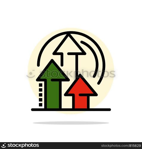Management, Method, Performance, Product Abstract Circle Background Flat color Icon