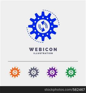 management, process, production, task, work 5 Color Glyph Web Icon Template isolated on white. Vector illustration. Vector EPS10 Abstract Template background
