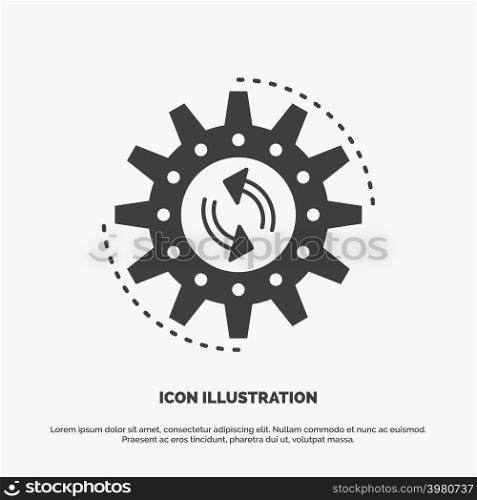 management, process, production, task, work Icon. glyph vector gray symbol for UI and UX, website or mobile application