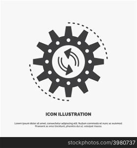 management, process, production, task, work Icon. glyph vector gray symbol for UI and UX, website or mobile application