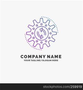 management, process, production, task, work Purple Business Logo Template. Place for Tagline