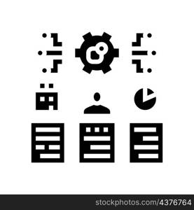 management tasks glyph icon vector. management tasks sign. isolated contour symbol black illustration. management tasks glyph icon vector illustration