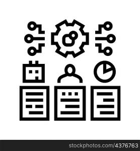 management tasks line icon vector. management tasks sign. isolated contour symbol black illustration. management tasks line icon vector illustration