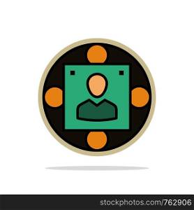 Manager, Business, Manager, Modern, Production Abstract Circle Background Flat color Icon