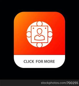 Manager, Business, Manager, Modern, Production Mobile App Button. Android and IOS Glyph Version