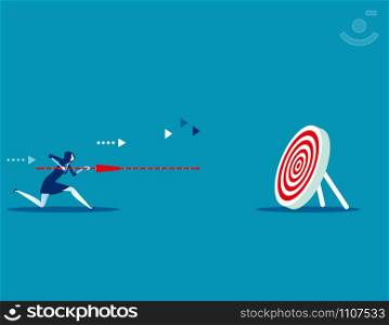 Manager determination and target. Concept business vector illustration. Flat design style.